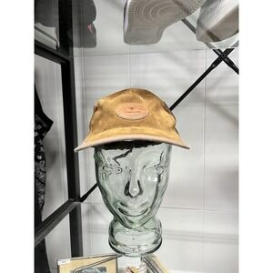 Vtg Aussie Bush Brown Leather Genuine Cow Hide Hat Cap Made In Australia